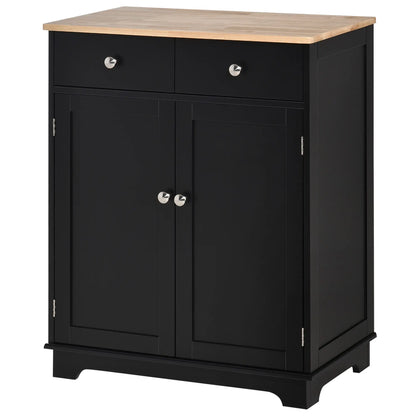 Sideboard Buffet Cabinet, 27" with Adjustable Shelf, 2 Drawers, 2 Doors, Black Kitchen Pantry Cabinets at Gallery Canada