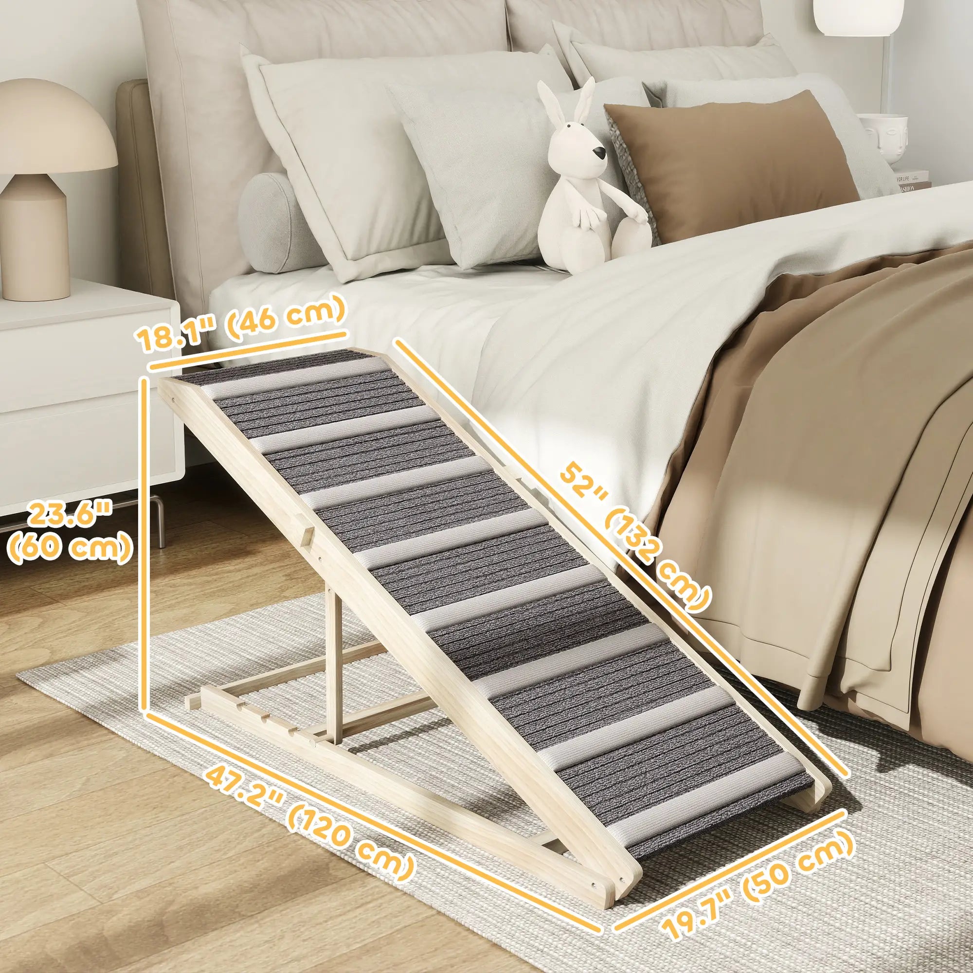 Foldable Dog Ramp For Couch, 4 Adjustable Height 16