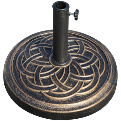 25 lb Heavy Duty Patio Umbrella Base, Round Stand, Outdoor, Bronze Umbrella Bases Bronze at Gallery Canada