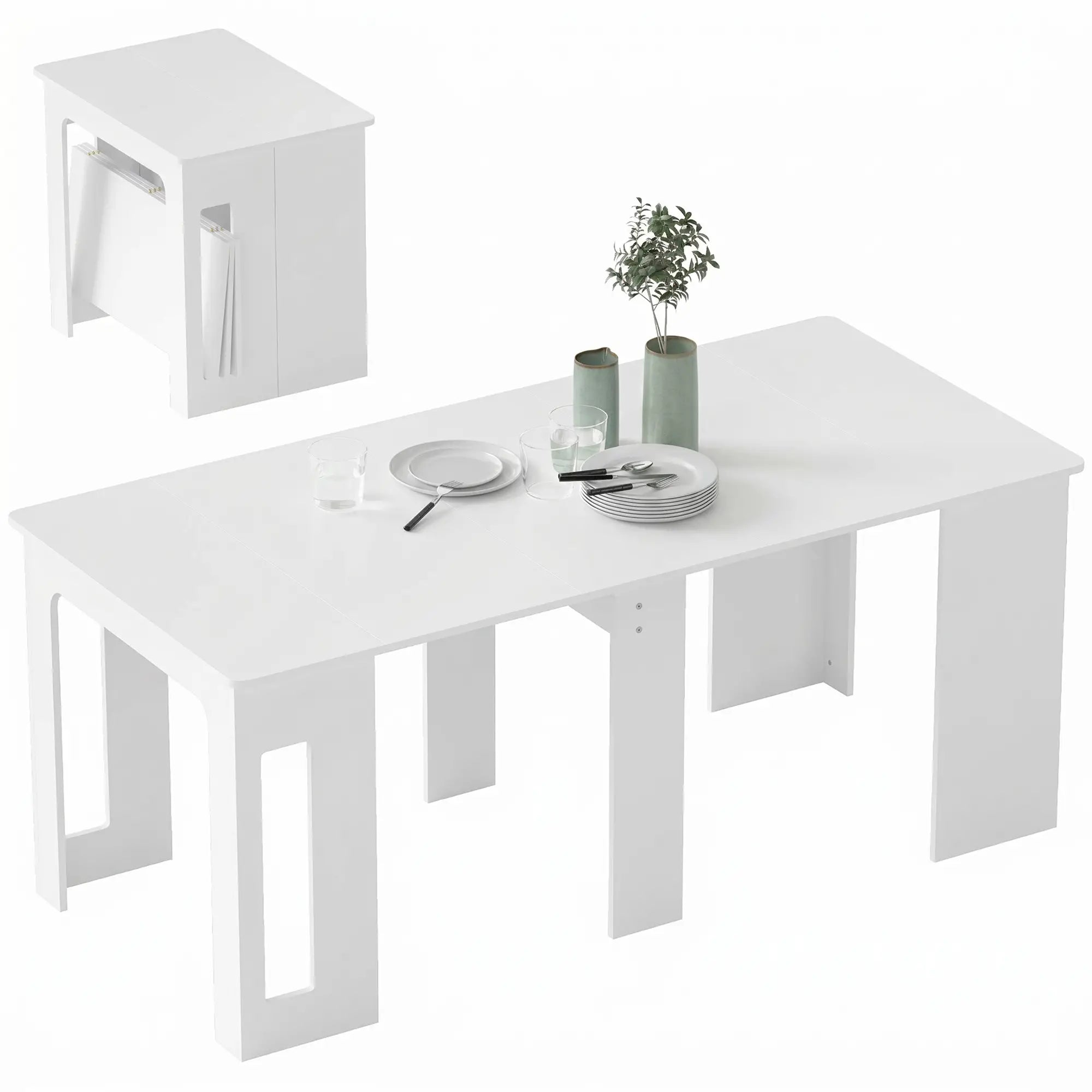 Extendable Dining Table, Expandable Kitchen Table, Seats 6, White Bar Tables & Dining Tables at Gallery Canada