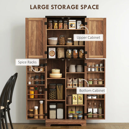 64 Inch Tall Kitchen Pantry Cabinet, Wood Grain, Brown Kitchen Pantry Cabinets at Gallery Canada