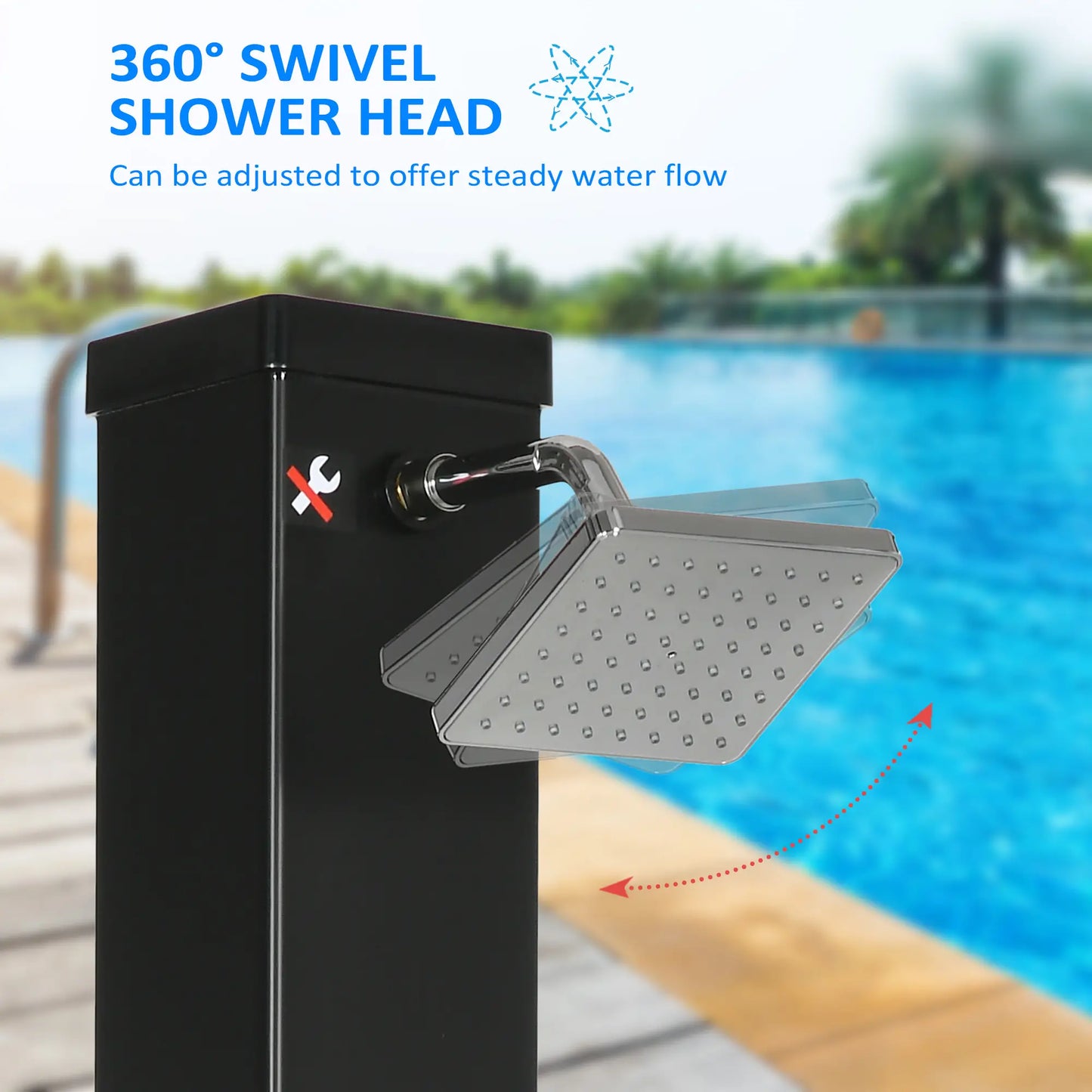 10.6 Gallon Solar Heated Shower, Temperature Adjustment, Foot Shower Outdoor Swimming Pools & Hot Tubs at Gallery Canada