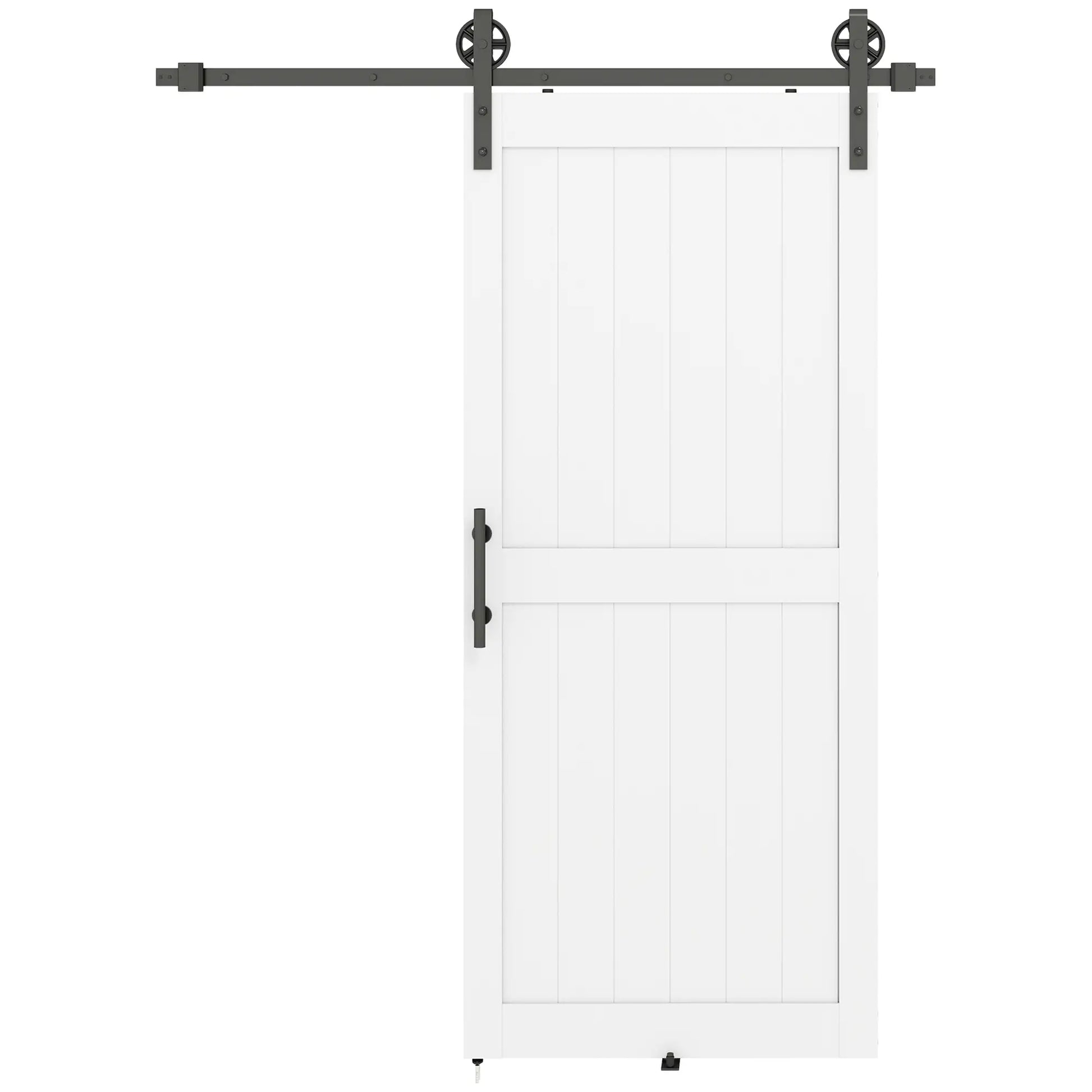 36inx84in Barn Door, 6FT Sliding Hardware Kit, White Door Hardware White, Black at Gallery Canada