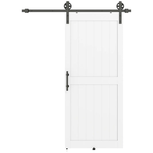 36inx84in Barn Door, 6FT Sliding Hardware Kit, White Door Hardware White, Black at Gallery Canada