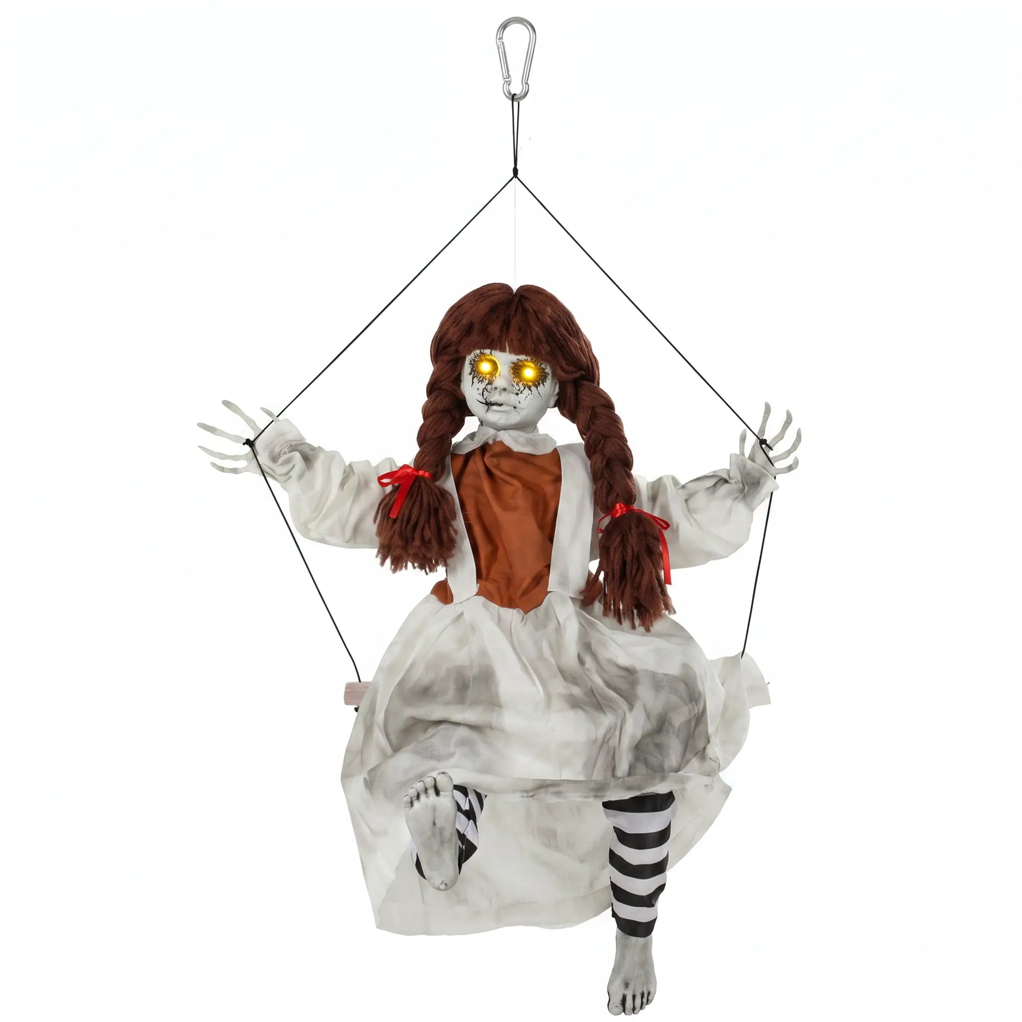 Halloween Animated Creepy Girl Swing, Light-Up Eyes, Sound Halloween Decorations at Gallery Canada