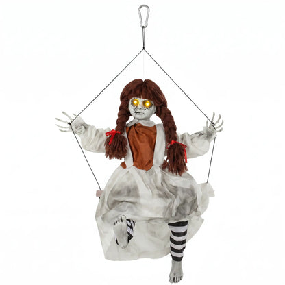 Halloween Animated Creepy Girl Swing, Light-Up Eyes, Sound Halloween Decorations at Gallery Canada