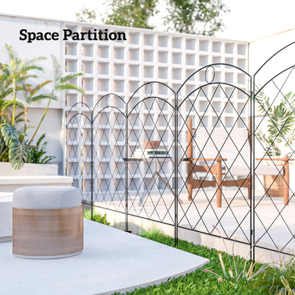 4 Pack Garden Fencing, Decorative Fence Panels, Animal Barrier, Flower Edging, Circle, Black Garden Fences at Gallery Canada