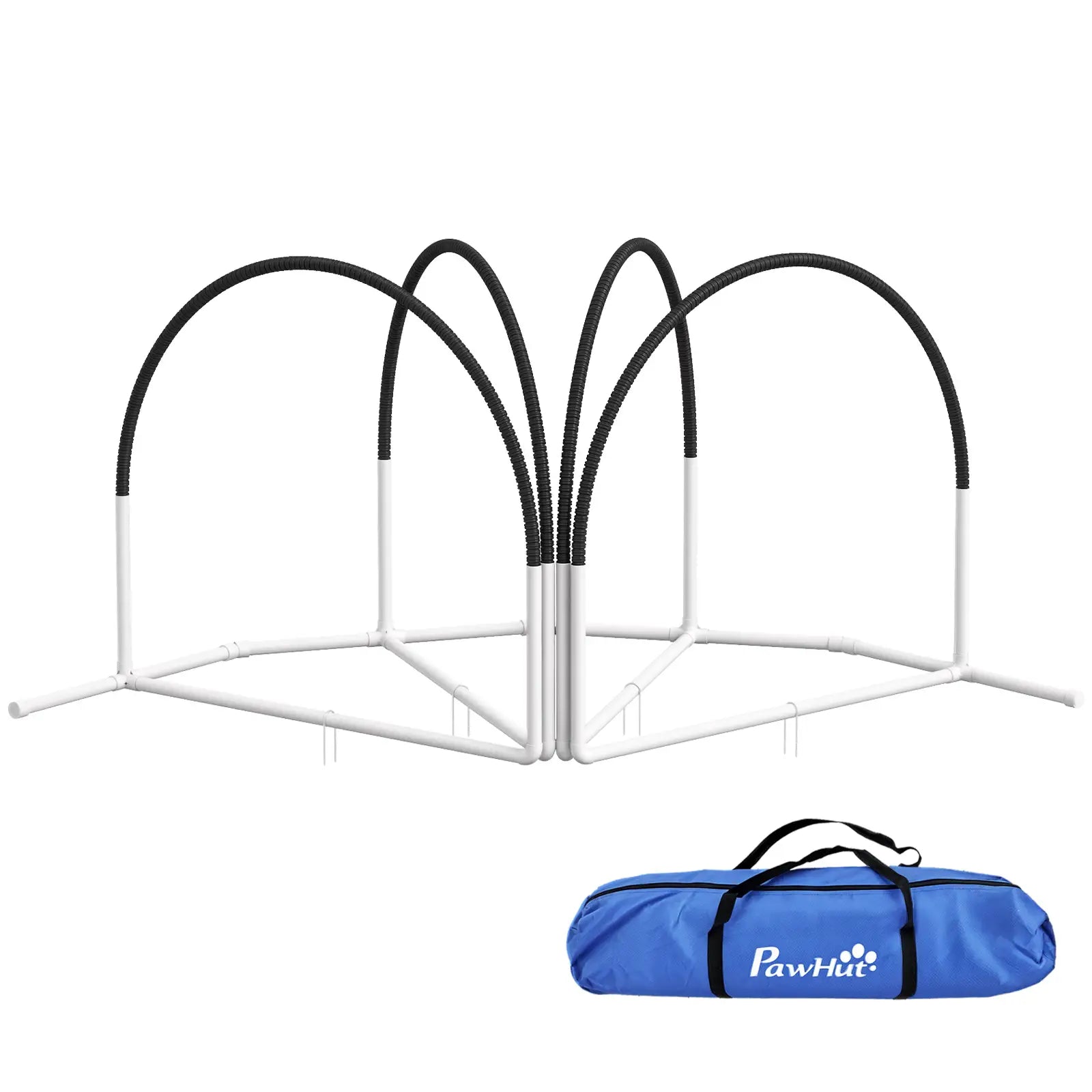 Dog Agility Kit, Obstacle Course Training Equipment, Weave Poles, Carry Bag, Black Dog Agility Training Equipment at Gallery Canada