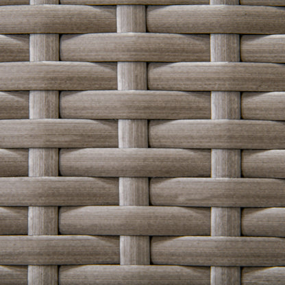 Wicker Dining Table, 34 Inch, Outdoor PE Rattan, Umbrella Hole, Light Grey Patio Side Tables at Gallery Canada