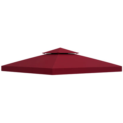 10' x 10' Square 2-Tier Gazebo Canopy Cover, Wine Red Gazebo Canopy Replacement Red at Gallery Canada