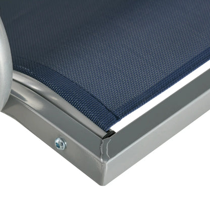 3-Seater Outdoor Swing Bench, Adjustable Canopy, Dark Blue Porch Swings with Canopy at Gallery Canada