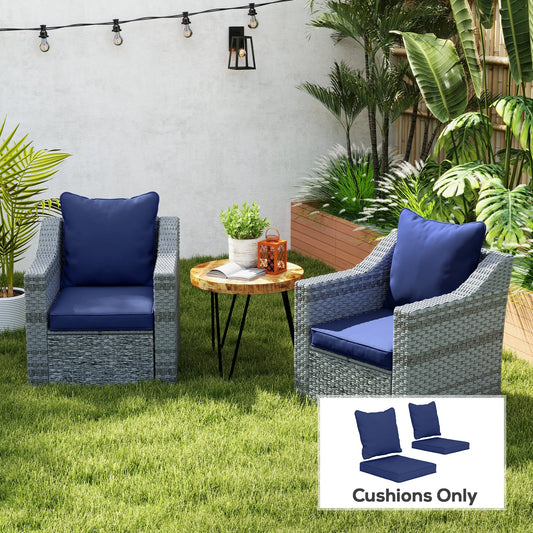 Seat Cushion Back Pillows Set of 2, Patio Chair Cushions, Dark Blue Patio Chair Cushions Dark Blue at Gallery Canada
