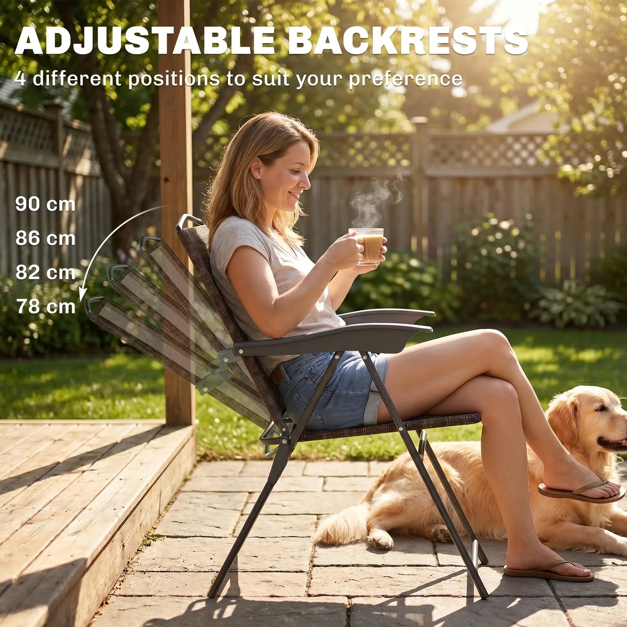 Folding Outdoor Bistro Set, Patio Table and Chairs, Brown Bistro Sets at Gallery Canada
