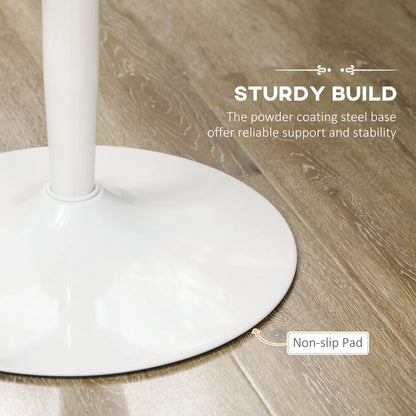 Modern Kitchen Table For 2, Round Dining Table With Steel Base, White Dining Tables at Gallery Canada