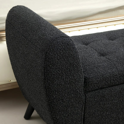 Upholstered Storage Bench with Arms, Modern Ottoman, Black Storage Ottomans & Benches at Gallery Canada