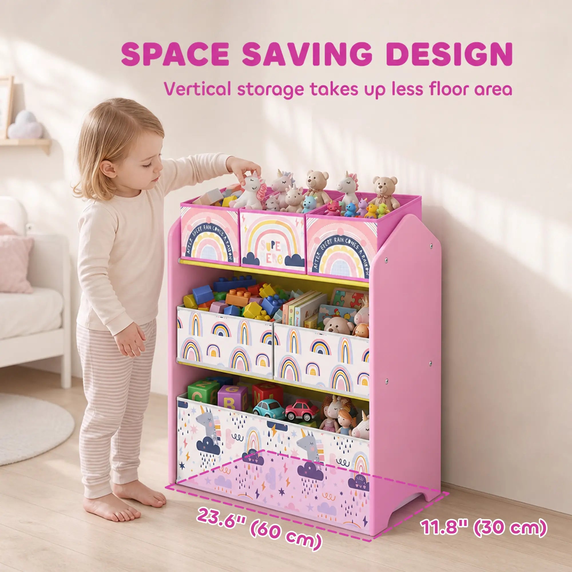 3-Tier Kids Storage Organizer, 6 Bins, Pink Baby & Kids Storage at Gallery Canada
