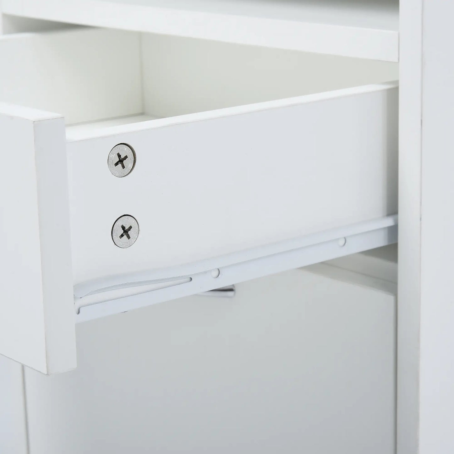 24" Small Filing Cabinet, Open Compartment, Drawer, Wheels, White Office Cabinets & Cupboards at Gallery Canada