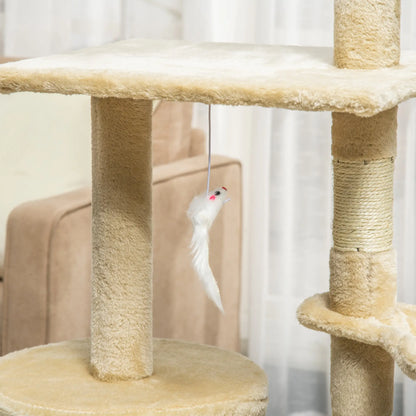 53 Cat Tree Tower, Kitten Activity Centre, Scratching Posts, Beige Cat Towers at Gallery Canada