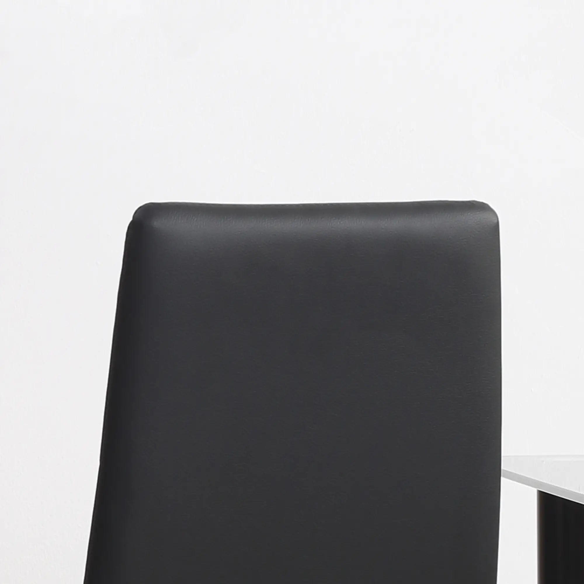 Dining Chairs Set of 4, Modern High Back, Faux Leather, Steel Legs, Black Bar Stools at Gallery Canada