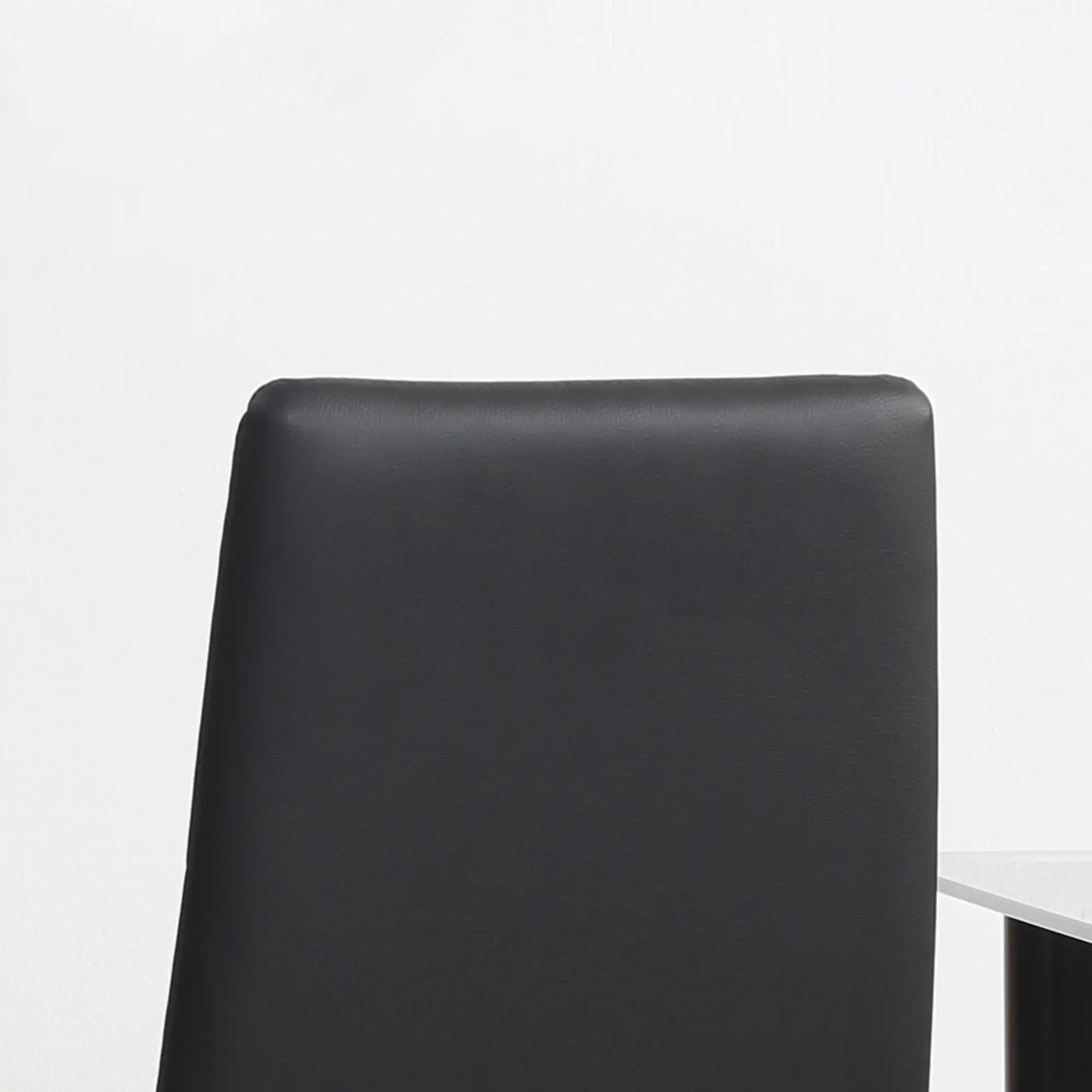 Dining Chairs Set of 4, Modern High Back, Faux Leather, Steel Legs, Black Bar Stools at Gallery Canada