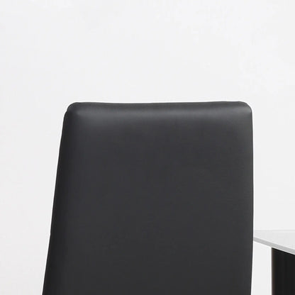 Dining Chairs Set of 4, Modern High Back, Faux Leather, Steel Legs, Black Bar Stools at Gallery Canada