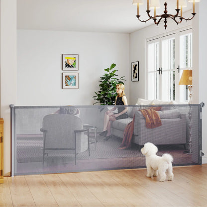 Retractable Dog Gate, 41" Tall, 122" Wide, Mesh Pet Gate Pet Gates at Gallery Canada