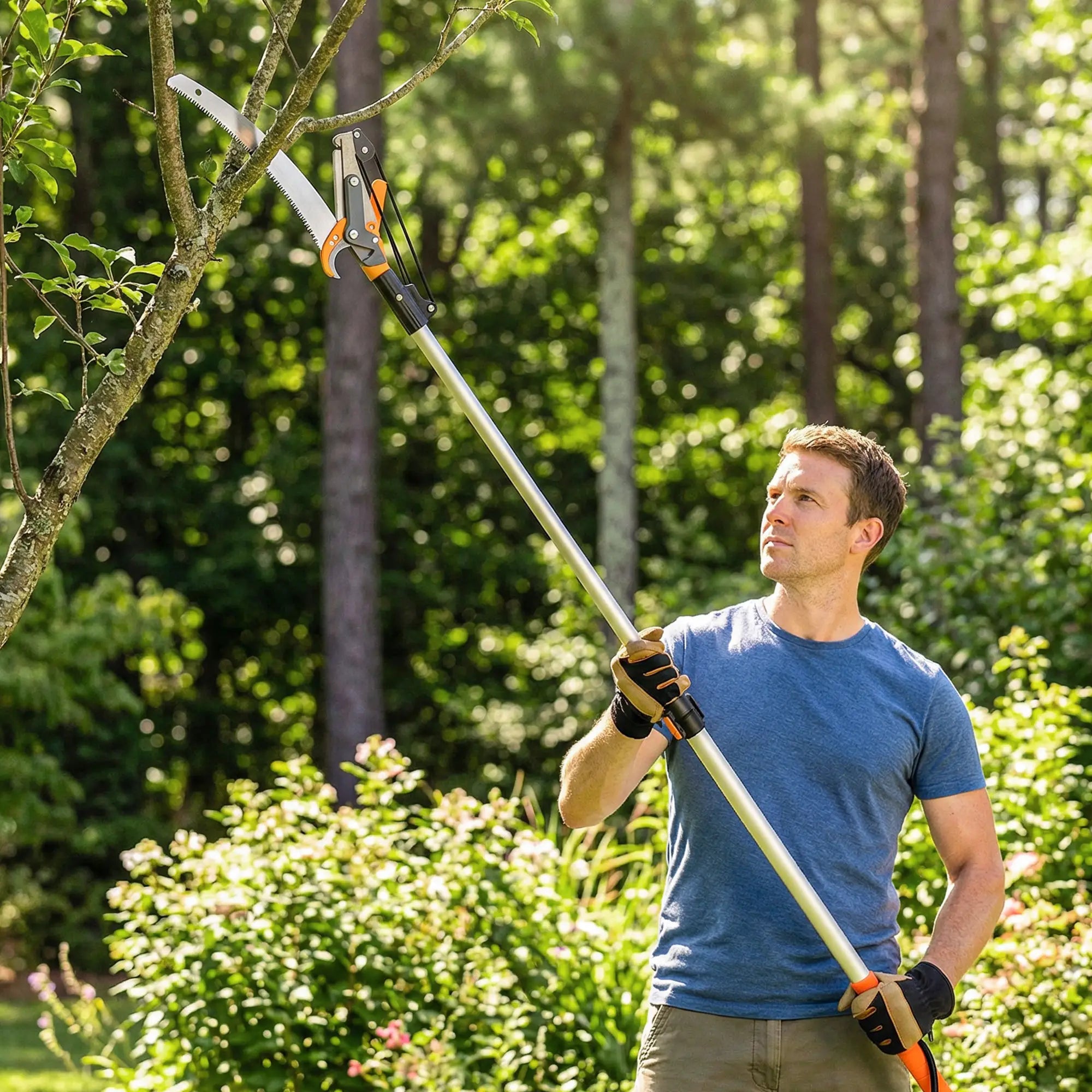 6.5ft Manual Pole Saw, Telescopic Aluminium Pole Pruner, 65Mn Steel Blade Garden Accessories at Gallery Canada