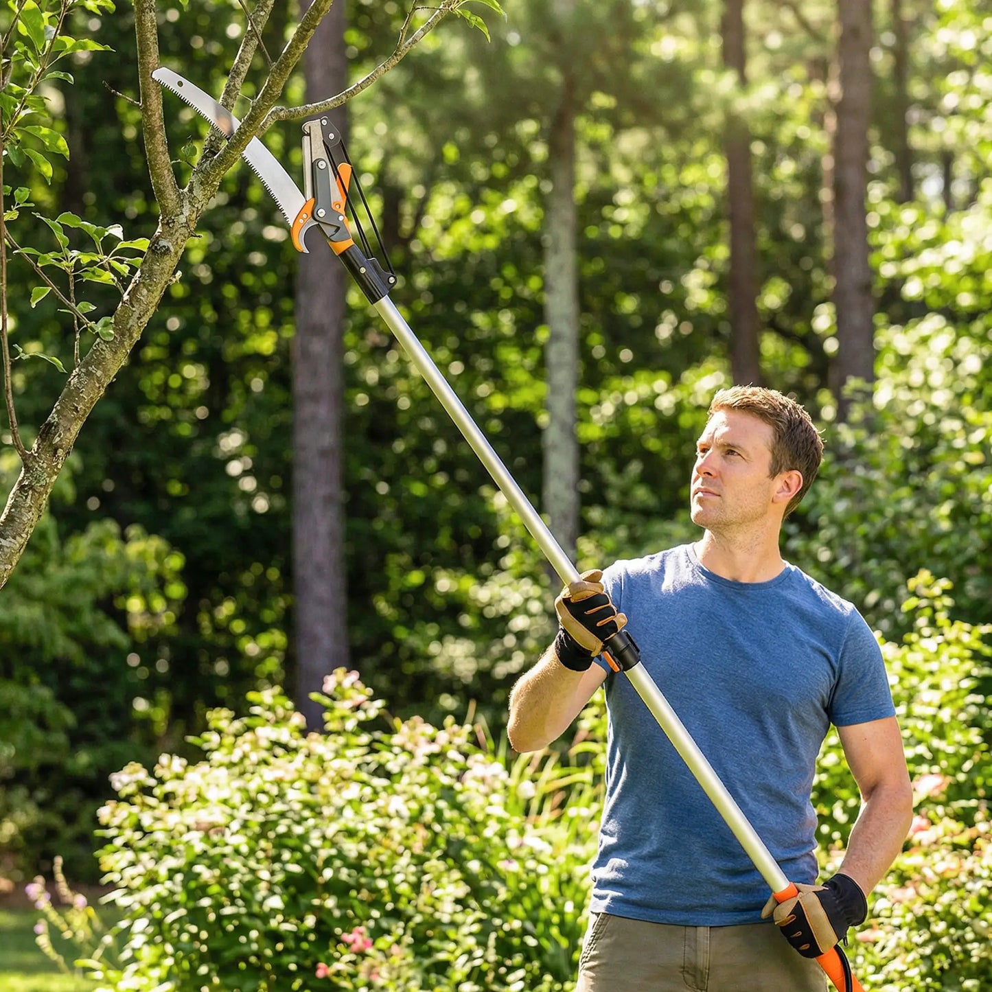 6.5ft Manual Pole Saw, Telescopic Aluminium Pole Pruner, 65Mn Steel Blade Garden Accessories at Gallery Canada