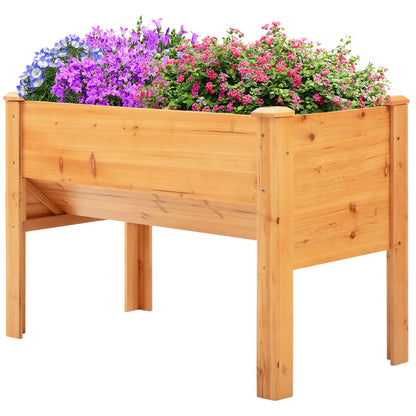 Wooden Raised Garden Stand, 48" x 24" x 32", Nature Wood Elevated Garden Beds Natural at Gallery Canada