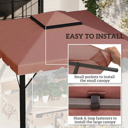 Auvent de remplacement pour tonnelle 9,8 x 9,8 pi, couverture supérieure avec double toit ventilé pour jardin, terrasse, extérieur (haut uniquement), café