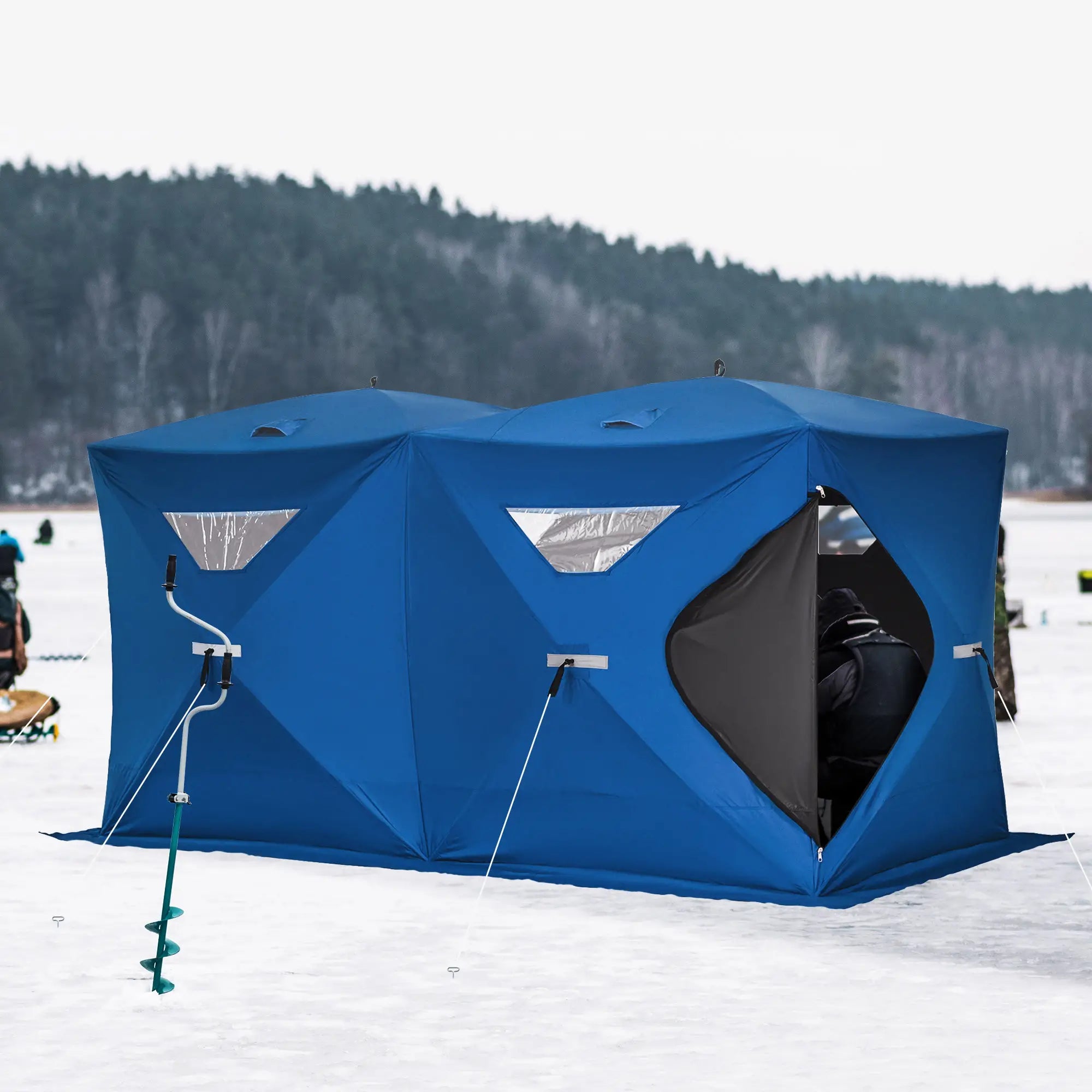 5-8 Person Pop-Up Ice Fishing Shelter, Portable Tent, Blue Ice Fishing Tents at Gallery Canada