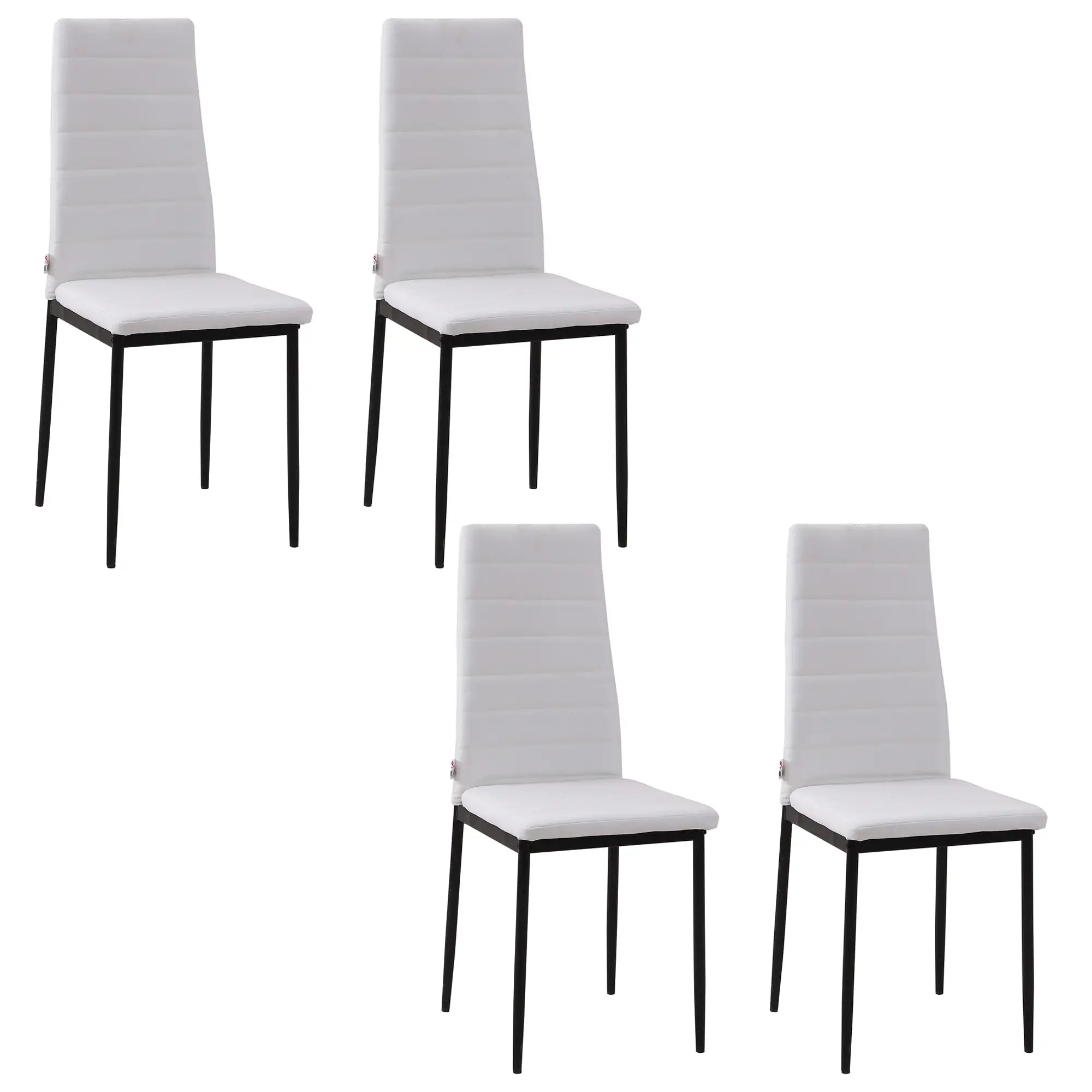 Modern Upholstered Dining Chairs, Set of 4, Linen Fabric, Metal Legs, White Dining Chairs at Gallery Canada