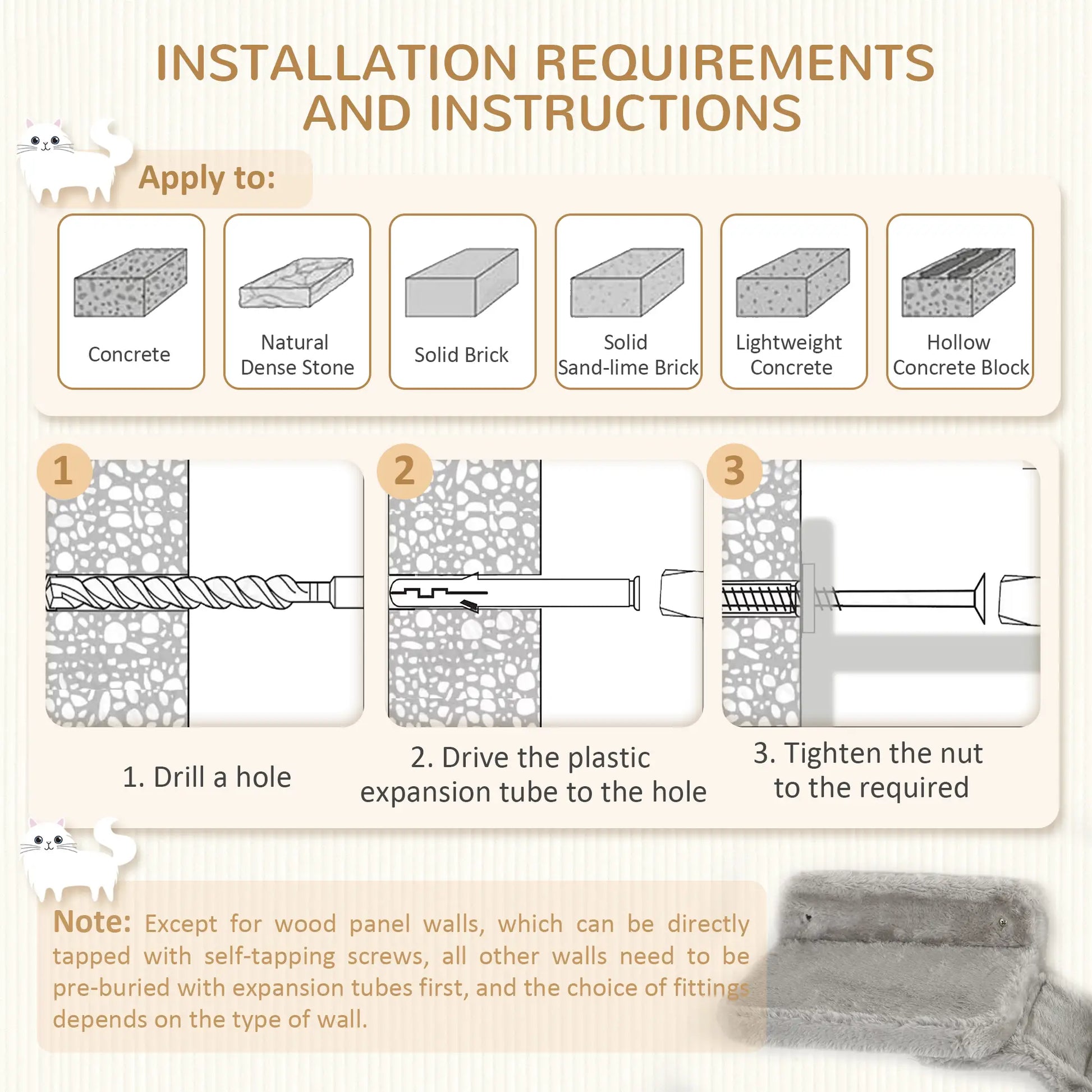 4Pcs Cat Wall Shelf with Scratching Post, Soft Ladder, Hammock, Grey Cat Climbing Wall at Gallery Canada