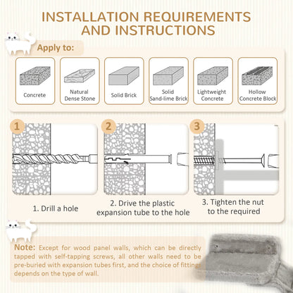 4Pcs Cat Wall Shelf with Scratching Post, Soft Ladder, Hammock, Grey Cat Climbing Wall at Gallery Canada