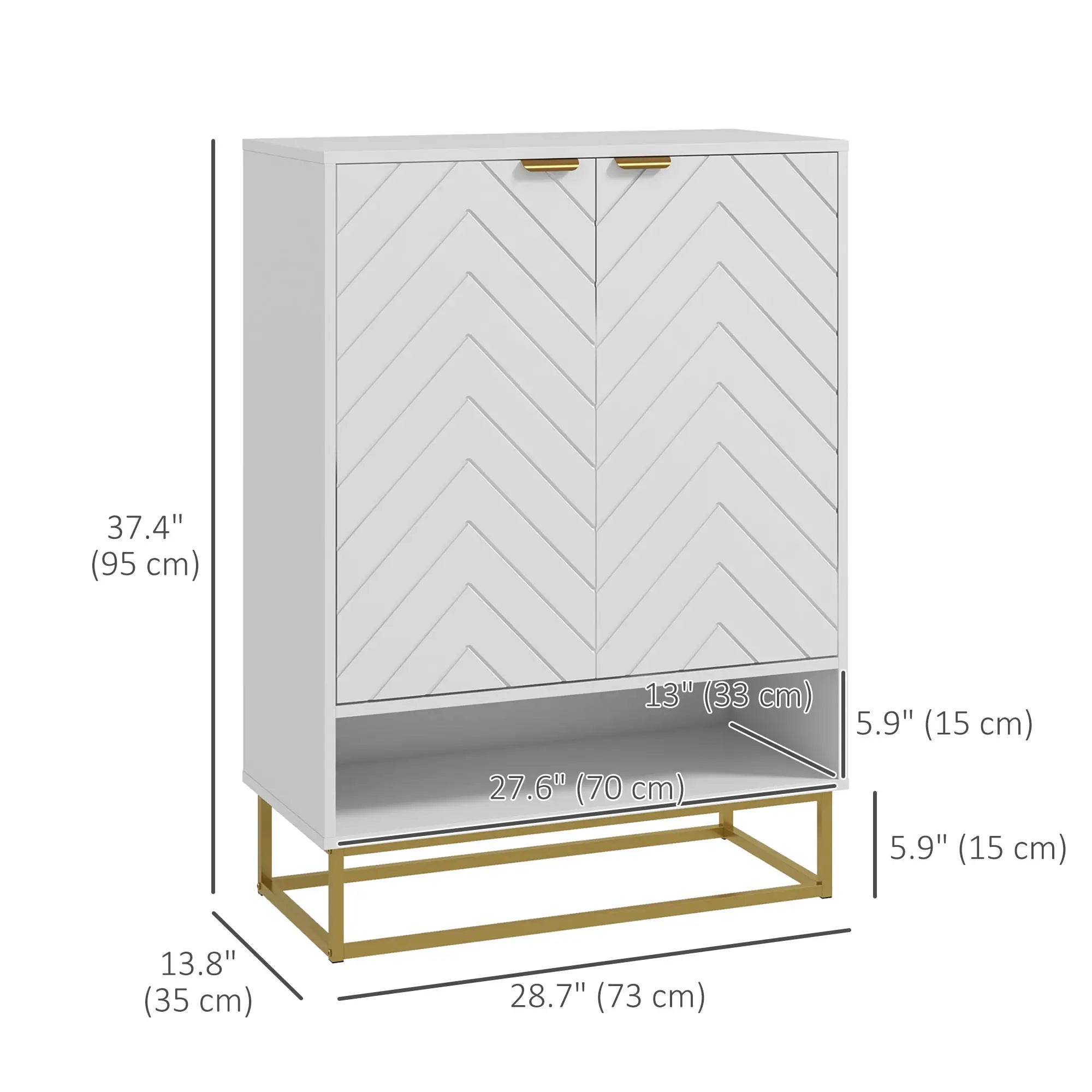 Entryway Shoe Cabinet, Adjustable Shelf for 12 Pairs, White Shoe Storage Cabinets & Racks at Gallery Canada