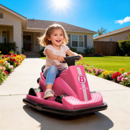 Bumper Car For Kids, 6V Battery Powered, 360 Degree Spin, Dual Motors, Pink Electric Toy Cars at Gallery Canada