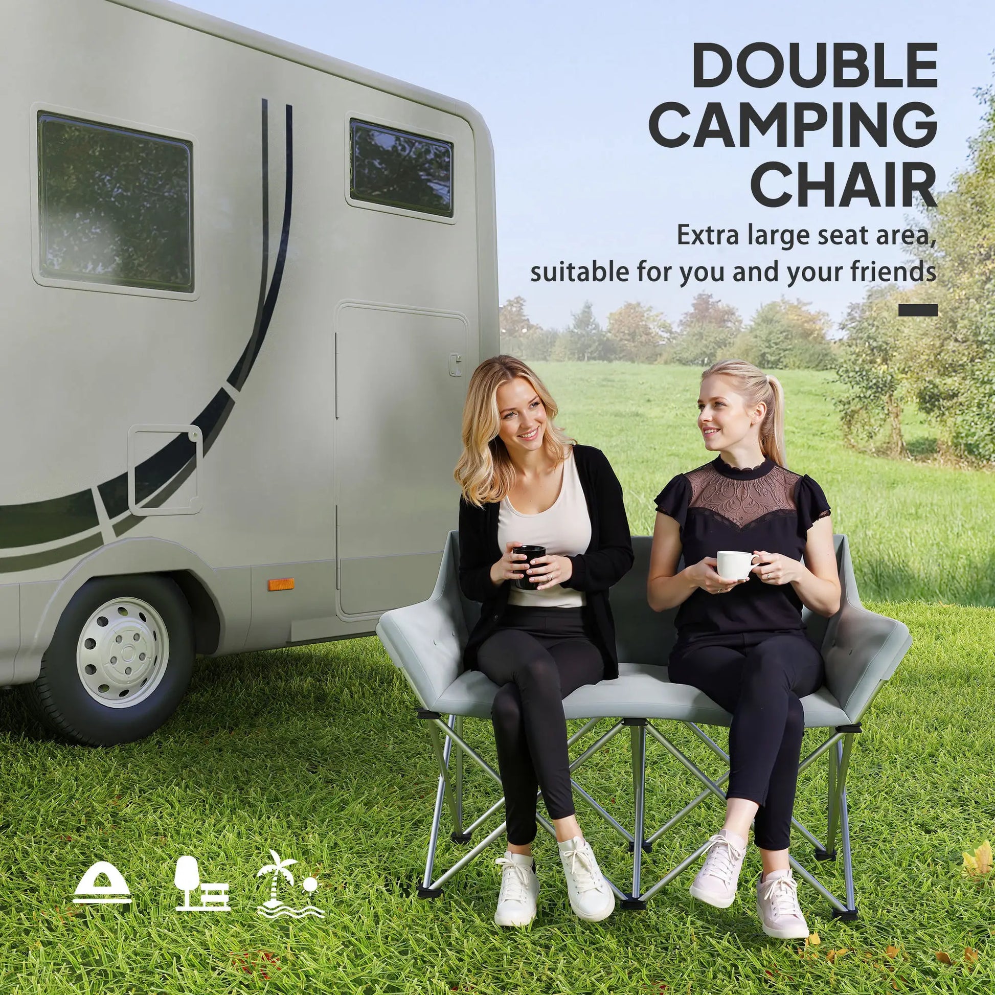Double Camping Chair, Oversized Loveseat, Heavy Duty, Supports 529 lbs Picnic Tables & Camping Chairs at Gallery Canada