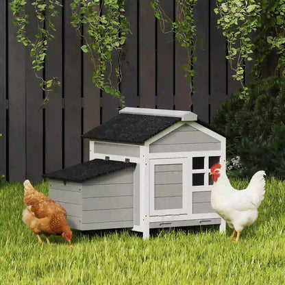 Wooden Chicken Coop With Nesting Box, Pull-Out Metal Tray, 36" x 25" x 27" Chicken Coops at Gallery Canada