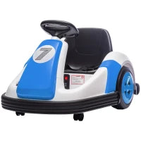 6V Bumper Car, Electric Kids Car, Slow Start, 360 Spin, Blue