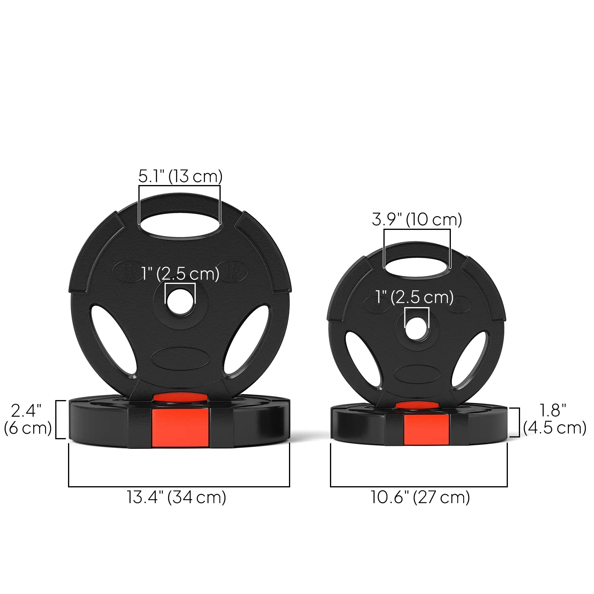 1-Inch Weight Plates, Barbell Weights Set, 2 x 22lbs + 2 x 11lbs Dumbbells & Barbells at Gallery Canada