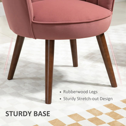 Modern Accent Chair, Velvet-Touch Fabric, Wood Legs, Pink Accent Chairs at Gallery Canada
