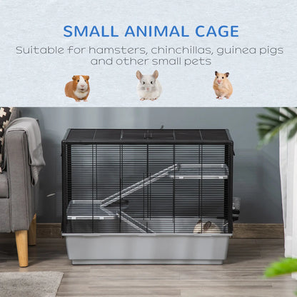 3-Tier Hamster Cage, Guinea Pig Cage, 31.5"x19"x23", Grey Houses & Habitats at Gallery Canada