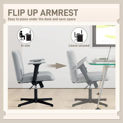 Criss Cross Chair, Flip-up Armrests, Adjustable Height, Tilting, No Wheels, Grey Task Chairs at Gallery Canada