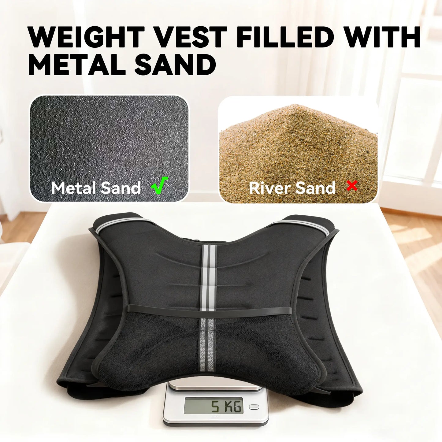 11 lbs Weighted Vest, Adjustable Straps, Pocket, Reflective Strips, Men Women Strength Training Equipment at Gallery Canada