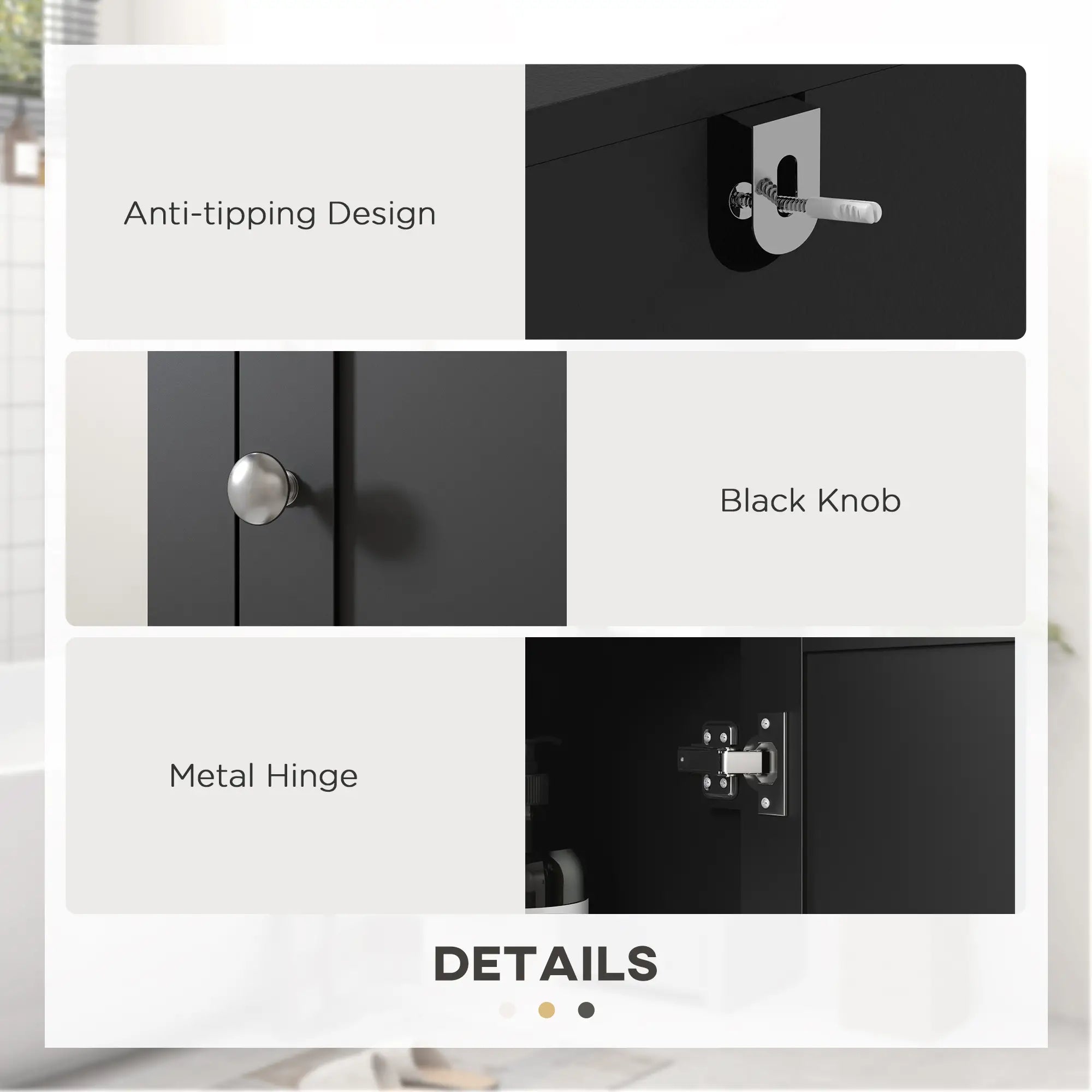 Tall Medicine Cabinet, Freestanding Bathroom Storage, Black Bathroom Cabinets at Gallery Canada