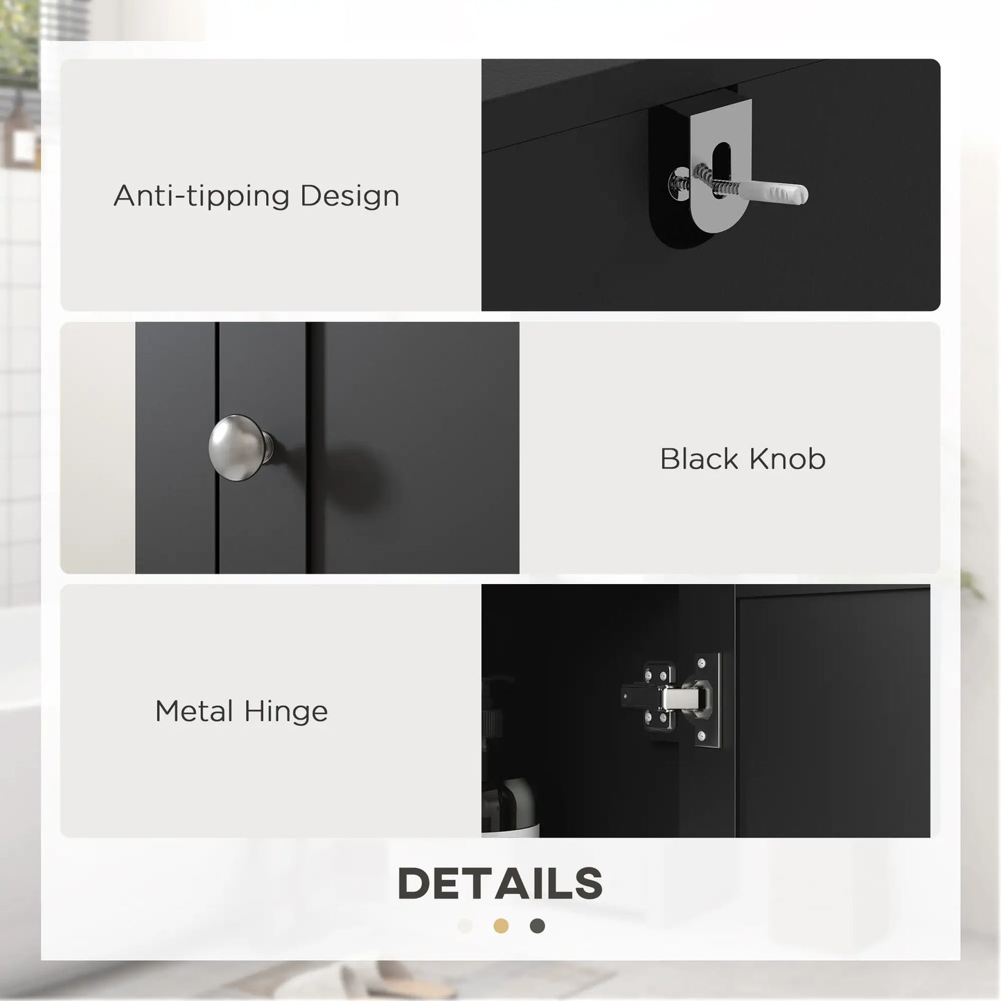 Tall Medicine Cabinet, Freestanding Bathroom Storage, Black Bathroom Cabinets at Gallery Canada