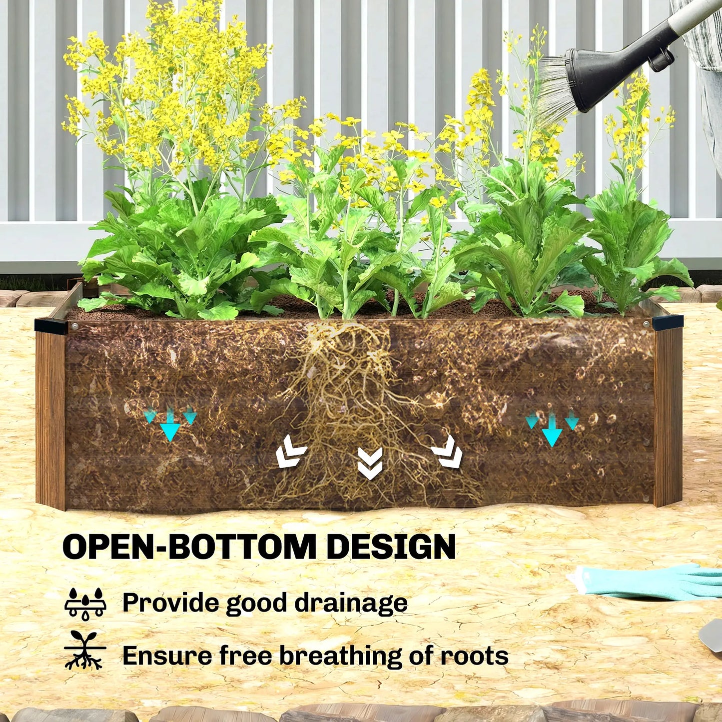 Galvanized Raised Garden Beds, Outdoor Planter Box, Dark Brown Galvanized Planter Boxes at Gallery Canada
