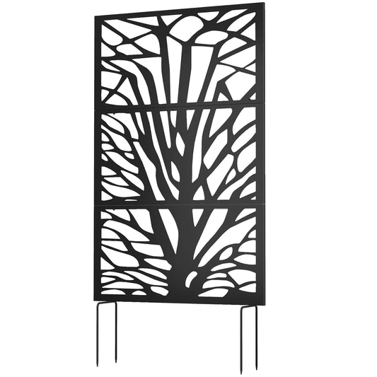 Metal Outdoor Privacy Screen, 72"x38", Black Side Awnings Black at Gallery Canada