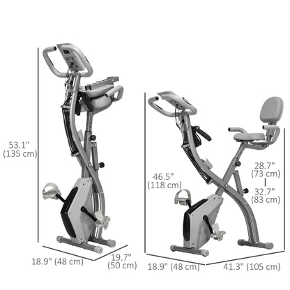 Folding Exercise Bike, 8-Level Magnetic Resistance, Adjustable Seat, Grey Exercise & Stationary Bikes at Gallery Canada