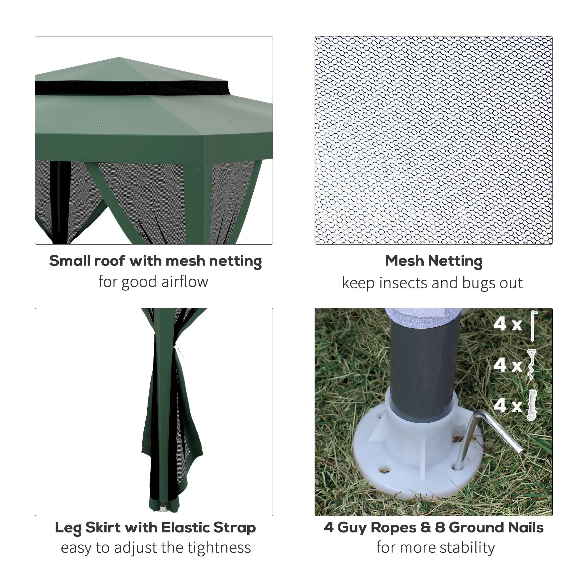 10' x 10' Outdoor Canopy Tent, Mesh Netting, Double Tier Roof Gazebos at Gallery Canada